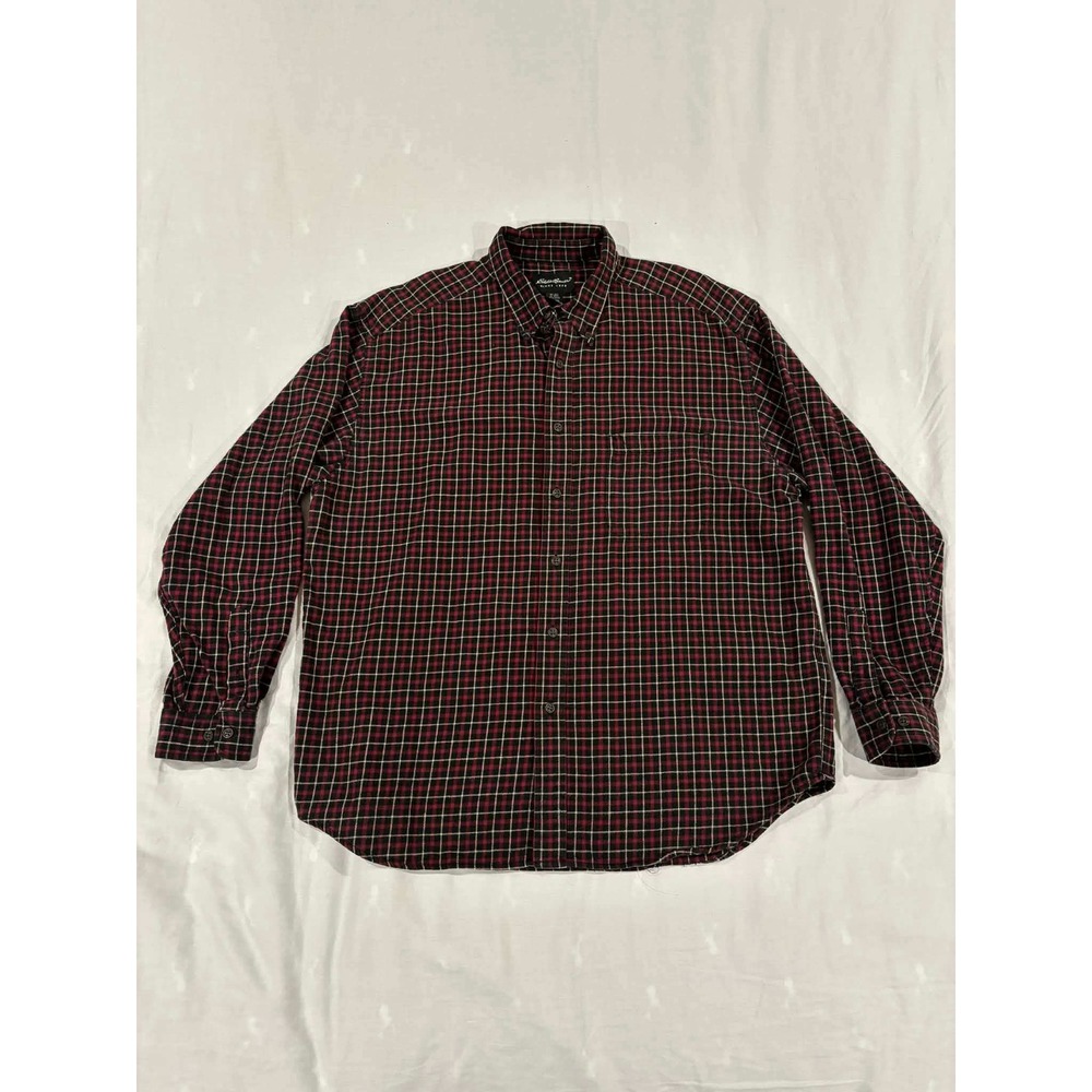 Eddie Bauer Mens Plaid Flannel‎ Long Sleeve Button Up Shirt XL
